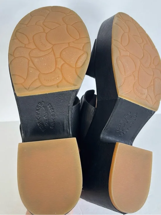 Kork Ease Taige Black Leather Platform Slide Sandals 8 - Picture 9 of 9